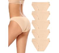 VOENXE Culotte Femme sans Couture,Invisible sous-vêtements Slips Taille Basse,Bas de Bikini Élastique,Culotte Sport Femme,Seamless Women Underwear Panties,Multipack Lot de 5