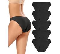 VOENXE Culotte Femme sans Couture,Invisible sous-vêtements Slips Taille Basse,Bas de Bikini Élastique,Culotte Sport Femme,Seamless Women Underwear Panties,Multipack Lot de 5