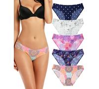 VOENXE Culotte Femme sans Couture,Invisible sous-vêtements Slips Taille Basse,Bas de Bikini Élastique,Culotte Sport Femme,Seamless Women Underwear Panties,Multipack Lot de 5