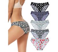 VOENXE Culotte Femme sans Couture,Invisible sous-vêtements Slips Taille Basse,Bas de Bikini Élastique,Culotte Sport Femme,Seamless Women Underwear Panties,Multipack Lot de 5