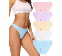 VOENXE Culotte Femme sans Couture,Invisible Sport Slip Microfibre Seamless