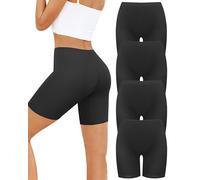 VOENXE Cycliste Femme Coton,Shorty Sport Anti Frottement Cuisse,Boxer Shorts Femme Panty,Shorties sous Jupe ou Robe,Women Legging Culotte Court Cotton SéCurité ProtèGe Comfort,Lot de 4