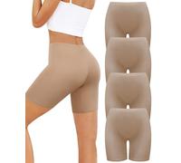 VOENXE Cycliste Femme Coton,Shorty Sport Anti Frottement Cuisse,Boxer Shorts Femme Panty,Shorties sous Jupe ou Robe,Women Legging Culotte Court Cotton SéCurité ProtèGe Comfort,Lot de 4