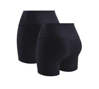 VOENXE Short Sport Femme Anti Frottemen, Short Cycliste Femme sans Couture, Confortable Legging Court Yoga, Elastique Fille Culotte Fitness, Douce Boxer sous Jupe, Lot De 2