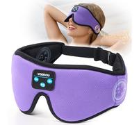 Voerou Casque de sommeil Bluetooth 5.4, masque de sommeil avec casque Bluetooth sans fil pour les personnes dormant sur le côté, haut-parleurs stéréo ultra fins intégrés adaptés au sommeil, gadgets