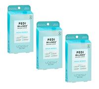 VOESH Pedi in a Box Ocean Refresh Lot de 3 paquets de 3 soins de pédicure à domicile, spa pour les pieds, bain des pieds, gommage pour les pieds, pédicure à faire soi-même