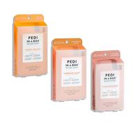 VOESH Pedi in a Box Trio fruité en 4 étapes - Lot de 3 paquets de mangue et de recharge de vitamines, pédicure à domicile, soins des pieds végétaliens, pédicure à faire soi-même