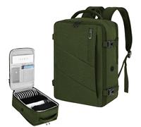 VOESLD Sac a Dos Voyage Cabine Avion Bagage Cabine 40x20x25 pour Ryanair, Sac Voyage Vert Sac à Dos Ordinateur Portable Femme Homme Sacs à Dos Loisir