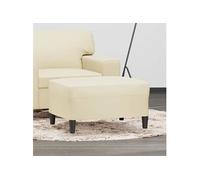 vidaXL Repose-pied en similicuir 70x55x41 cm Crème – Similicuir durable, cadre en contreplaqué