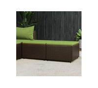 Voetensteunen 2 st met kussens poly rattan bruin319837