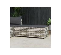 Voetensteunen 2 st met kussens poly rattan grijs319773