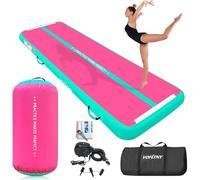 VOFiTNY Piste de culbute acrobatique gonflable avec pompe électrique, tapis d'entraînement pour la maison et la salle de sport, 4 x 1 x 0,1 m, rouleau 100 x 60 cm