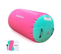 VOFiTNY Rouleau gonflable Gymnastique Yoga Gym Tapis L 100 x D 60 CM Air Baril Tumbling Yoga Fitness Backflip Entraînement Aide Cylindre Équilibre Entraînement Sport Fitness Rouleau à air Sans pompe