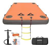 VOFiTNY Tapis de radeau gonflable flottant pour lac, plage, océan, avec échelle en corde, surface antidérapante