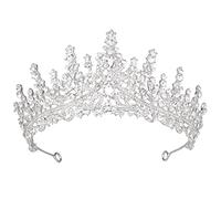 Vofler Diadème argenté pour femme, couronne de princesse Serre-tête royal baroque médiéval Renaissance cristal pour reine, mariée, demoiselle d'honneur, concours de beauté, retour à la maison