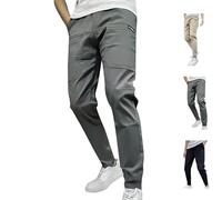 Vogany Pantalon cargo confortable pour homme avec une grande capacité de stockage, haute élasticité, gris, 10XL