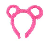 Vogast Bandeau d'hiver épais en peluche pour femme avec oreilles d'ours - Rose vif