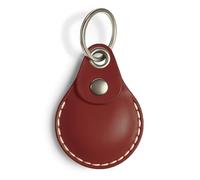 VogDuo Étui en cuir durable pour Apple AirTag - Lanière tressée complète avec anneau porte-clés sécurisé pour portefeuille, sac à dos, bagages, collier de chien et chat (rouge)