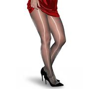 VOGEL VERE Collants transparents brillants pour femme, collants scintillants ultra extensibles avec design en forme de pied (FR/ES, Alpha/lettres, L, Taille normale, Taille normale, Black)