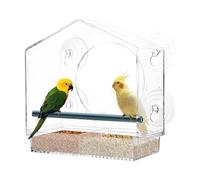 Vogelfutterhaus - Acryl Vogel Futterstation Mit Saugnapf | Transparentes Vogelhaus Abnehmbarer Schale | Vogelfutterspender Mit Ablaufloch | Vogelbeobachtung Für Kleine Vögel Balkon