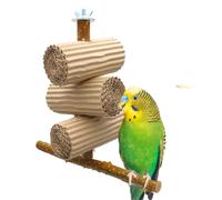 Vogelgaleria® Paradis des grignotements pour oiseaux - Une activité importante est garantie par cette aire de jeu pour oiseaux marron