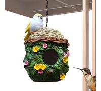 Vogelhaus the Garden - Nest d'oiseaux en résine colorée, feuilles florales résistantes aux intempéries | Nasting Box Birds Wild Birds, Decorative Bird House for Terrace, Farm & Outdoor Ar