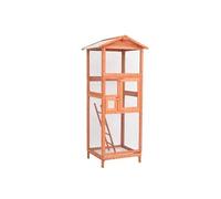Vidaxl Cage À Oiseaux 68x62x166 Cm Bois De Sapin Massif
