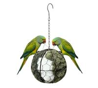 Vogelnistmaterial Halter,Nachfüllbarer Handgefertigter Runder Metallkäfig Nisthilfe - Handgefertigte Alpakafaser Vogelnistwolle - Für Draußen Garten Hof Und Wildvögel Im Käfig Zuhause