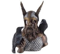 VOGLER Joh. Vogler GmbH Buste Odin avec corbeaux Hugin et Munin, peint à la main