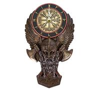 VOGLER Joh. Vogler GmbH Veronese Viking Horloge Murale 29 cm Figurine Bronze Teinte à la Main Montre Idée Cadeau