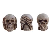 Vogler Lot de 3 têtes de mort, ne rien entendre et voir dire, tête de mort