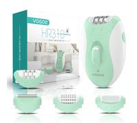 VOGOE Epilateur Electrique Femme, 4 en 1 avec 2 vitesses, rasoir sans fil rechargeable, 21 pinces couvertes, épilateur électrique pour visage, jambes, bras, aisselles, bikini, Vert HR310