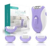VOGOE Epilateur Electrique Femme, 4 en 1 avec 2 vitesses, rasoir sans fil rechargeable, 21 pinces couvertes, épilateur électrique pour visage, jambes, bras, aisselles, bikini, Violet HR310
