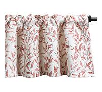 VOGOL Cantonnière - Motif Feuilles de Saule poétique - 132x48 cm - Rideau tamisé Court au Charme Discret