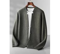 Vogrtcc Cardigan décontracté en laine à col en V et manches longues pour homme, Olive En8, XXL