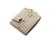 Vogrtcc Cardigan décontracté en laine pour homme - Coupe ajustée - Col montant - Manches longues - Simple boutonnage - Vêtement d'extérieur chaud pour le travail, Lighttan Light Flower, XL