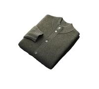 Vogrtcc Cardigan décontracté en laine pour homme - Coupe ajustée - Col montant - Manches longues - Simple boutonnage - Vêtement d'extérieur chaud pour le travail, Olive En8, XL