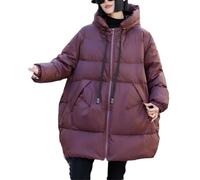 Vogrtcc Doudoune mi-longue pour femme - Veste d'hiver ample et épaisse en duvet de canard blanc, café, L