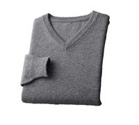 Vogrtcc Pull en Cachemire À Col en V pour Hommes, Pull-Over Tricoté Décontracté d'affaires