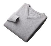 Vogrtcc Pull en Cachemire À Col en V pour Hommes, Pull-Over Tricoté Décontracté d'affaires
