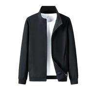 Vogrtcc Veste en tricot à manches longues et col montant pour homme avec fermeture éclair sur le devant, style tendance, cardigan en polaire, Noir , XXL