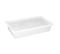 Vogue Bac en polypropylene avec couvercle 1/1, 13 litres / 100 mm (lot de 2), transparent, passe au congélateur, GJ511