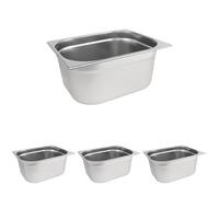 Vogue Bac Gastronorme 1/2, Bac Inox, Profondeur : 150 mm, Capacité : 9 Litres, Récipient de conservation des aliments chauds et froids, Compatible Bain Marie, Couvercle vendu séparément, K930