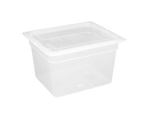 Vogue Bac Gastronorme 1/2 en Polypropylène avec Couvercle 20cm Pack de 4 - Conteneur Alimentaire Plastique Compatible Réfrigérateur, Congélateur et Cellule de Refroidissement Rapide GJ517