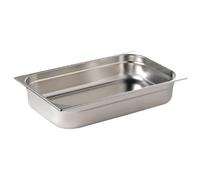 Vogue Bac Gastronorme inox GN 1/1 65mm, profondeur : 65 mm, capacité : 9 Litres, bac de conservation des aliments chauds et froids, compatible bain marie, couvercle vendu séparément, K903