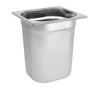 Vogue Bac Gastronorme inox GN 1/6 200mm, profondeur : 200 mm, capacité : 3 Litres, bac de conservation des aliments chauds et froids, compatible bain marie, couvercle vendu séparément, K995