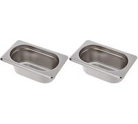 Vogue Bac Gastronorme inox GN 1/9 65mm, profondeur : 65 mm, capacité : 600 ml, bac de conservation des aliments chauds et froids, compatible bain marie, couvercle vendu séparément, K824 (Lot de 2)
