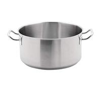 Vogue Casseroleà induction en acier inoxydable 12,5 l/320 mm | La base en aluminium de 6 mm d'épaisseur empêche les points chauds pour une cuisson uniforme, tandis que la poignée soudée