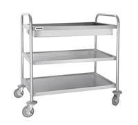 Vogue Chariot de service en acier inoxydable avec plateau profond 940 x 855 x 535 mm