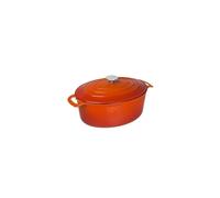 Vogue Cocotte ovale orange Vogue 6L, orange et crème, taille : 125 (H) x 230 (L) x 305 (P) mm, fonte émaillée, compatible induction et toutes sources de chaleur, GH312